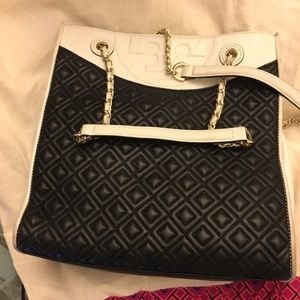 Black/white Tory shoulder bag
